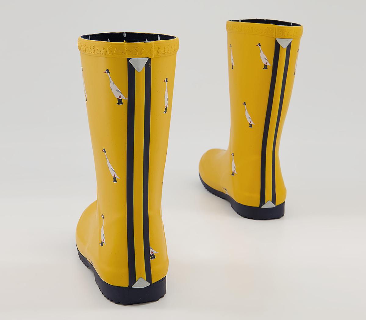 Joules Junior Roll Up Wellies Joules Junior Roll Up Wellies Gold Ducks
