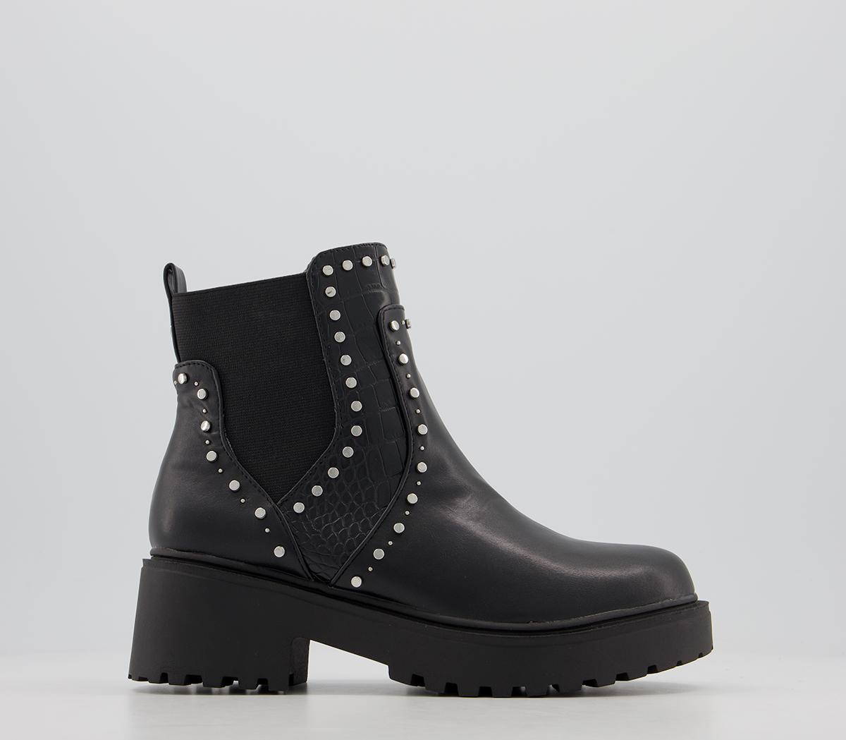 OFFICEAbove Studded Chelsea Ankle BootsBlack With Studs