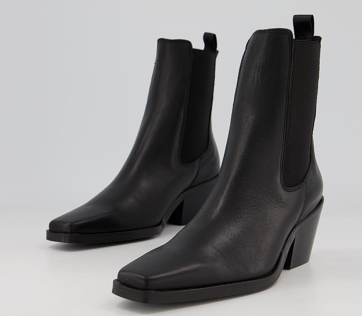 OFFICE Adjust Western Chelsea Boots Black Leather - Women's Ankle Boots