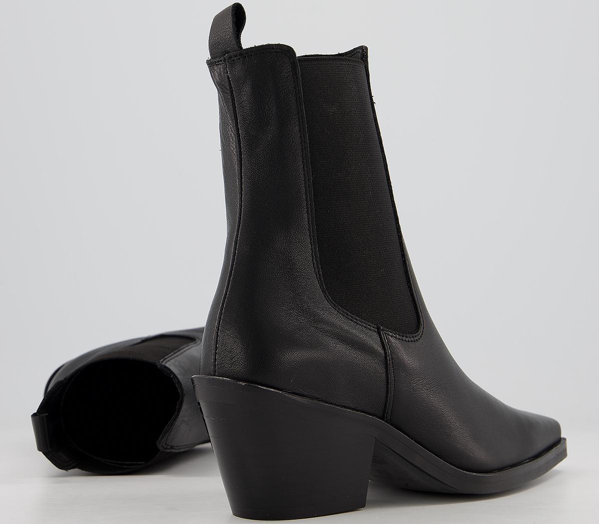 OFFICE Adjust Western Chelsea Boots Black Leather - Women's Ankle Boots