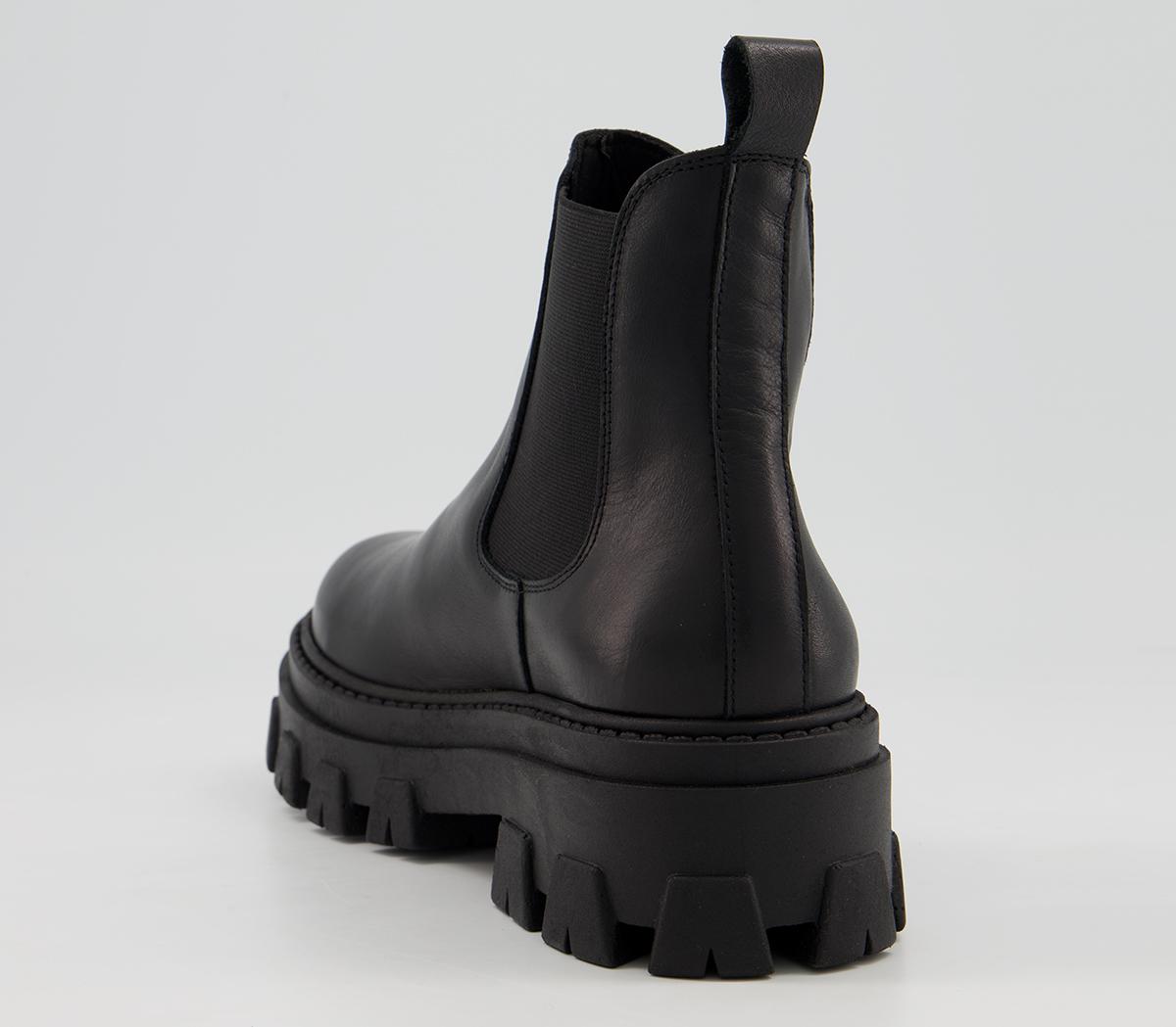 OFFICE Assure Chunky Chelsea Boots Black Leather Women's Ankle Boots