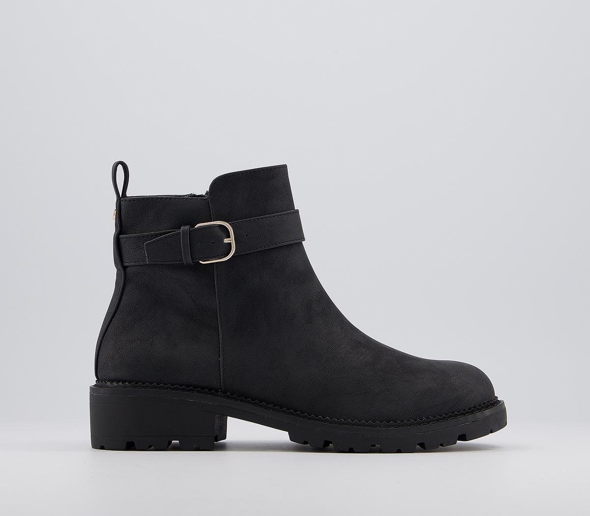 office buckle ankle boots