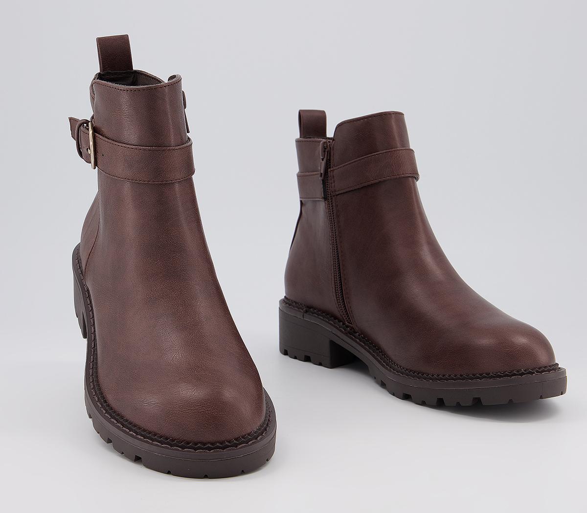Office Announce Casual Buckle Ankle Boots Office Announce Casual Buckle Ankle Boots Chocolate