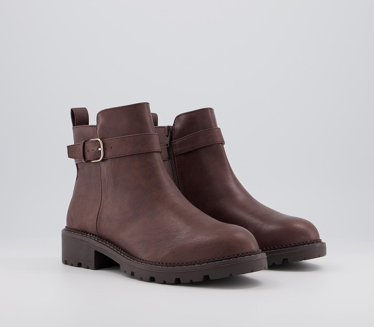 Office Announce Casual Buckle Ankle Boots Office Announce Casual Buckle Ankle Boots Chocolate