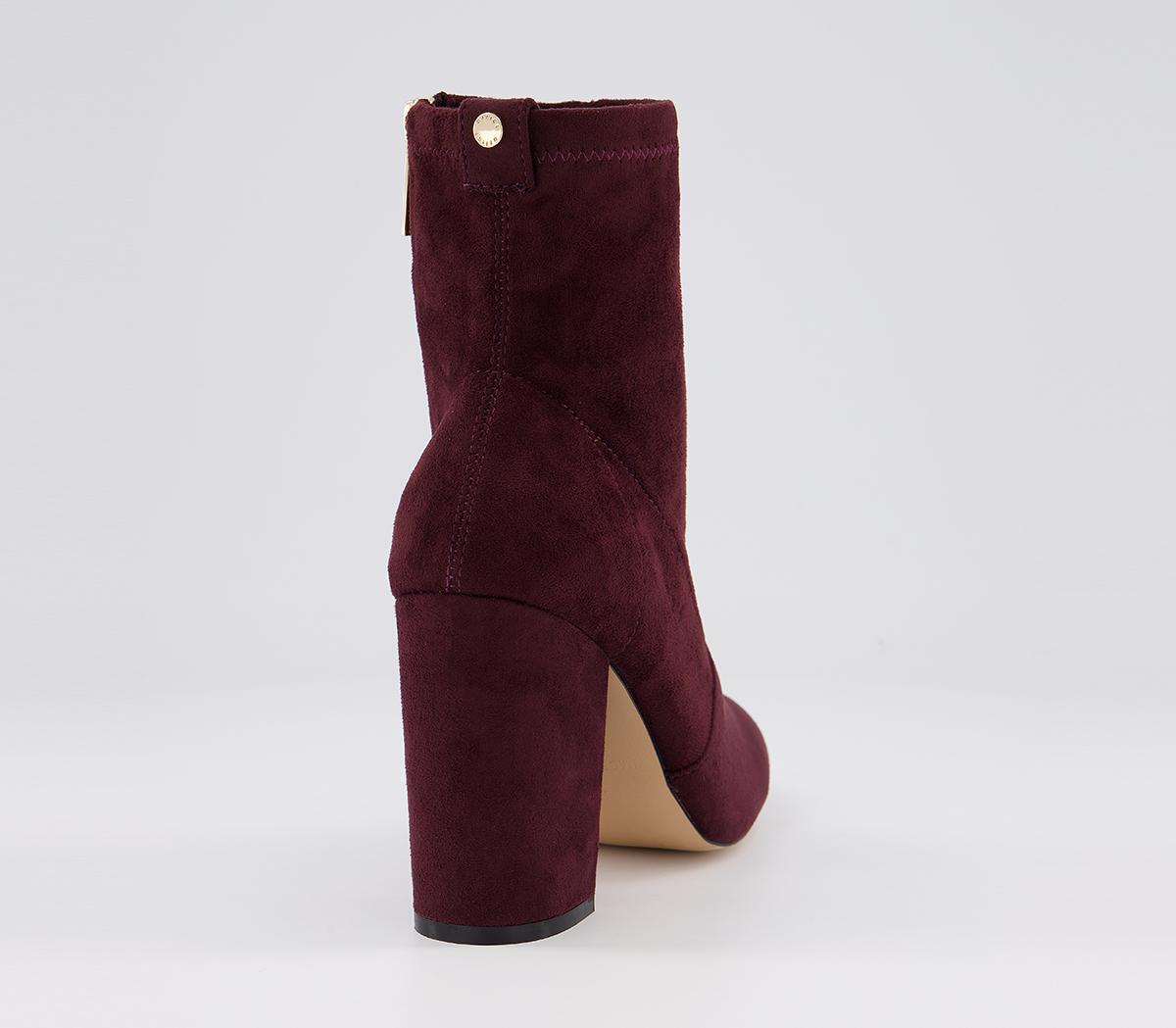 Office Aisling Stretch Block Heel Ankle Boots Office Aisling Stretch Block Heel Ankle Boots Burgundy