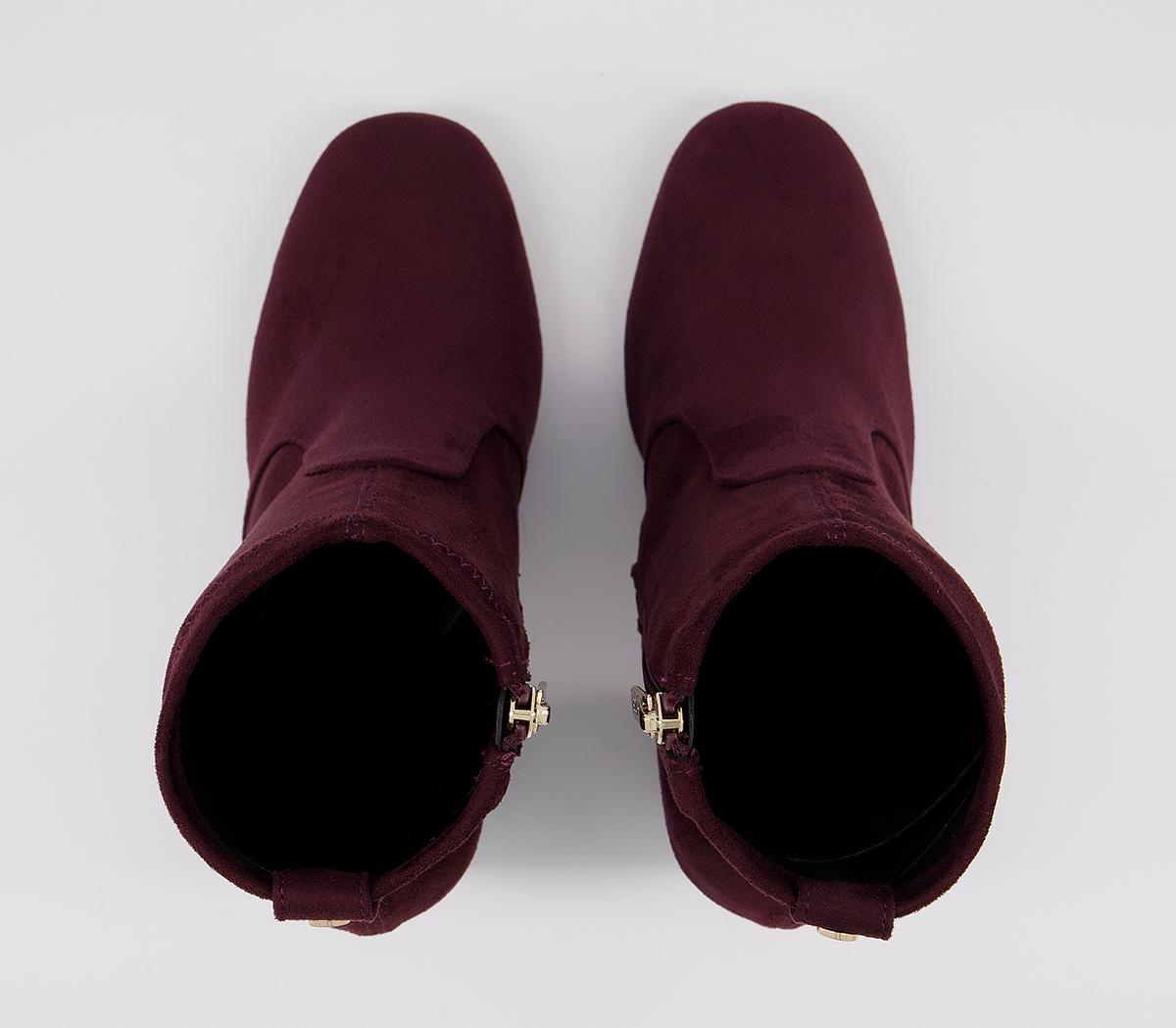 Office Aisling Stretch Block Heel Ankle Boots Office Aisling Stretch Block Heel Ankle Boots Burgundy