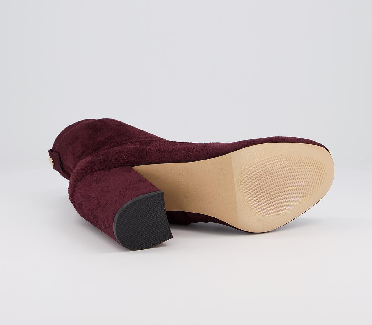 Office Aisling Stretch Block Heel Ankle Boots Office Aisling Stretch Block Heel Ankle Boots Burgundy