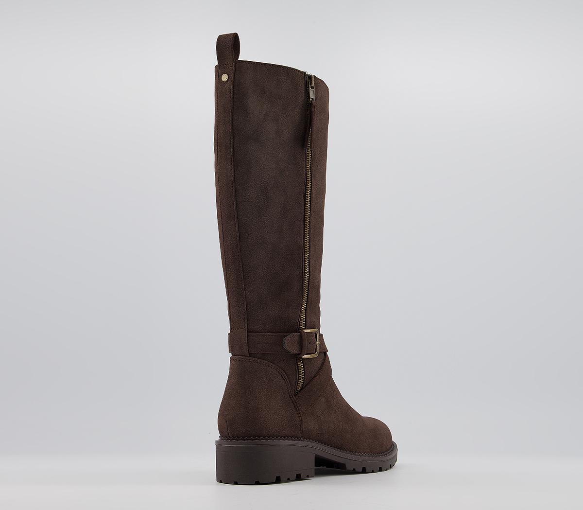 Office Karis Buckle Detail Knee Boots Office Karis Buckle Detail Knee Boots Brown