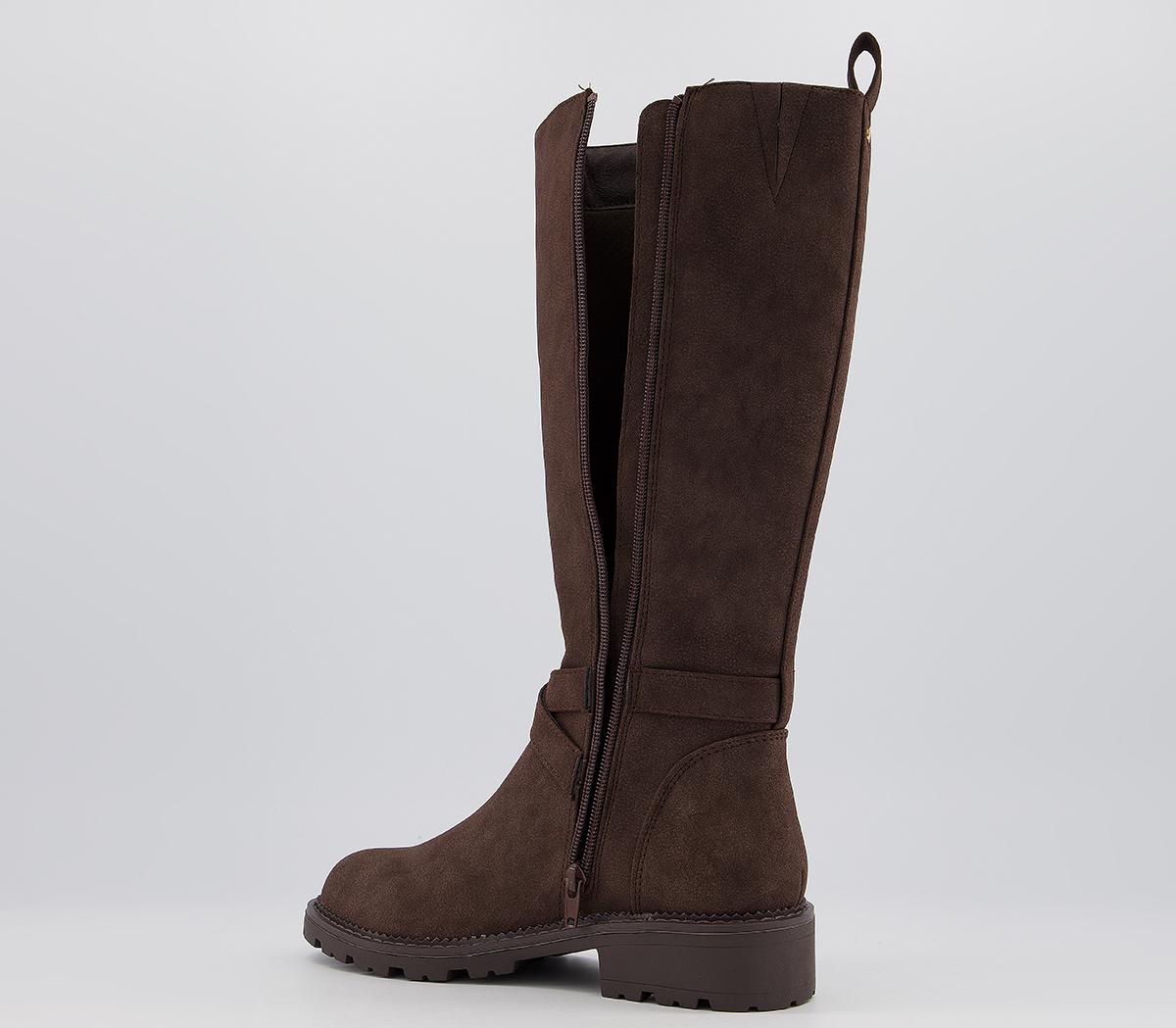 Office Karis Buckle Detail Knee Boots Office Karis Buckle Detail Knee Boots Brown