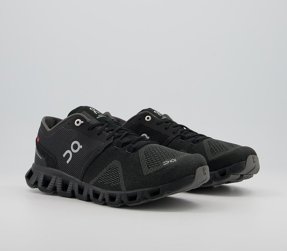 On Running Cloud X Trainers Black Asphalt - Junior