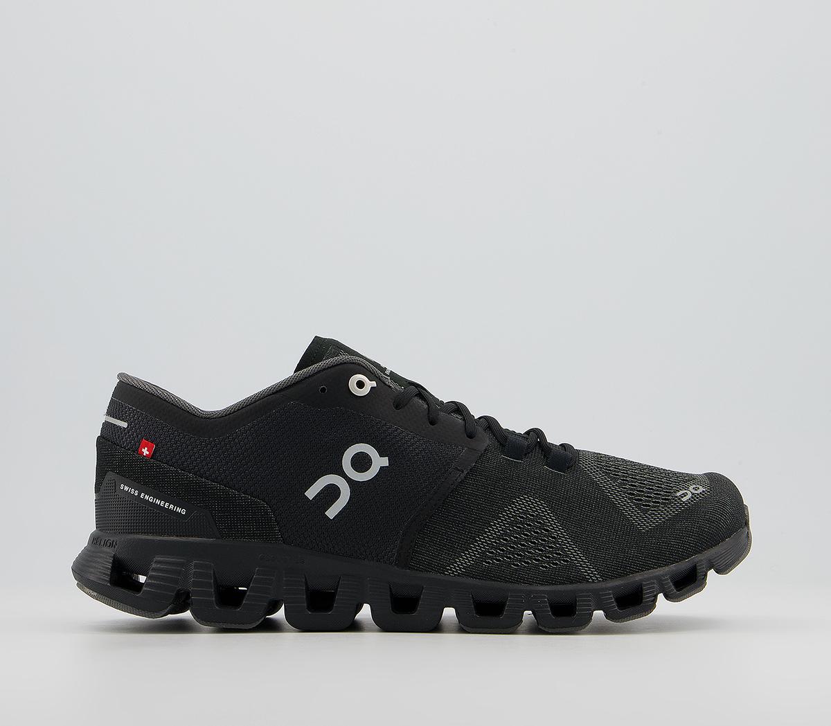 On Running Cloud X Trainers Black Asphalt - Junior