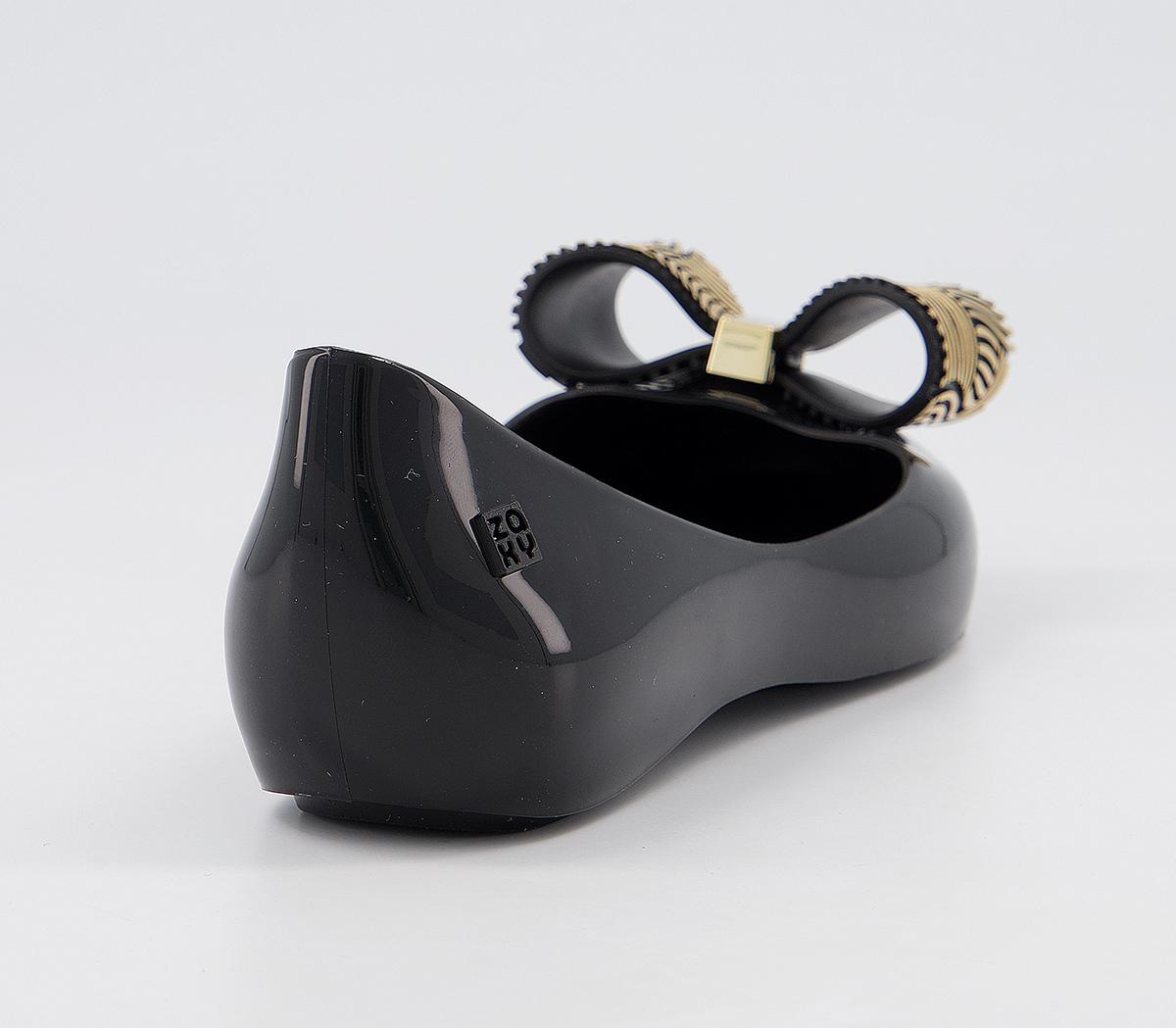 Zaxy Kids Joy Bow Flats Zaxy Kids Joy Bow Flats Black Chrome