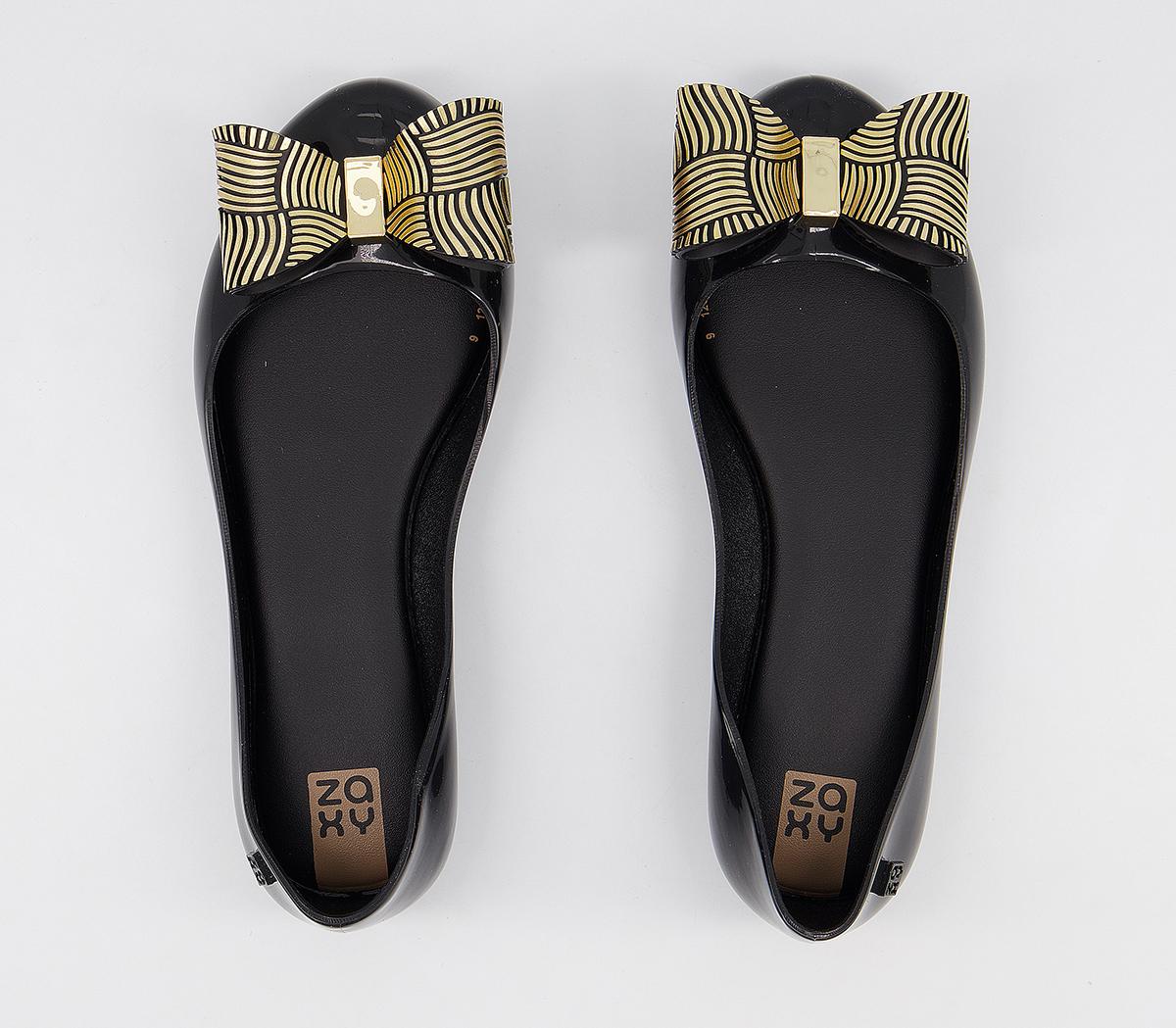 Zaxy Kids Joy Bow Flats Zaxy Kids Joy Bow Flats Black Chrome