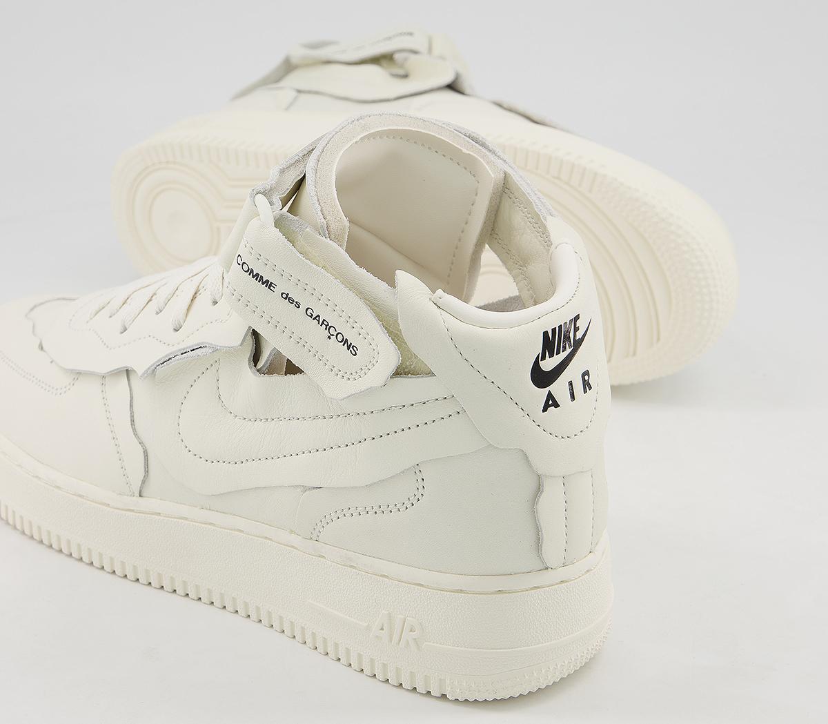 white nike air force 1 comme des garcons