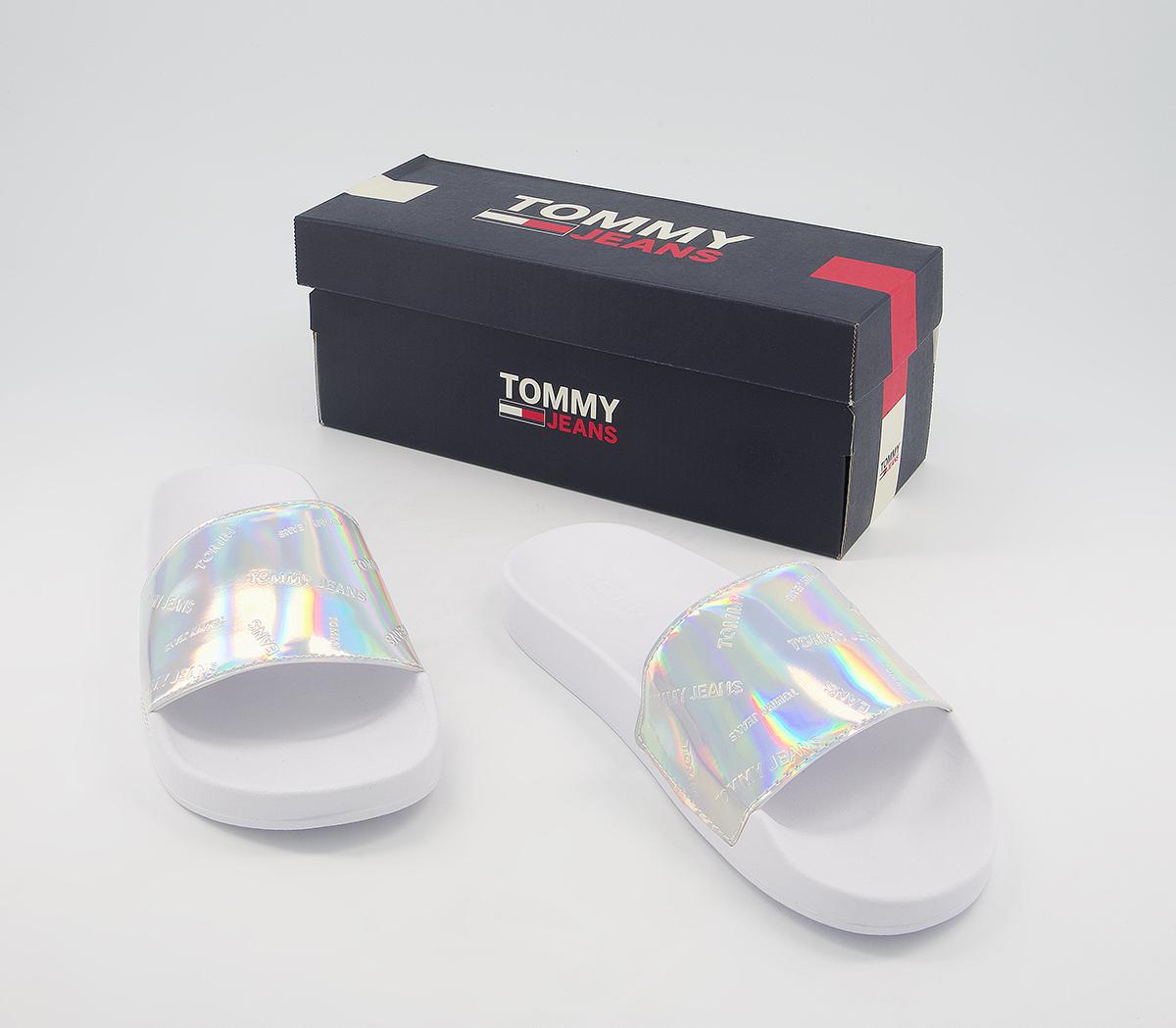 tommy hilfiger rainbow slides womens