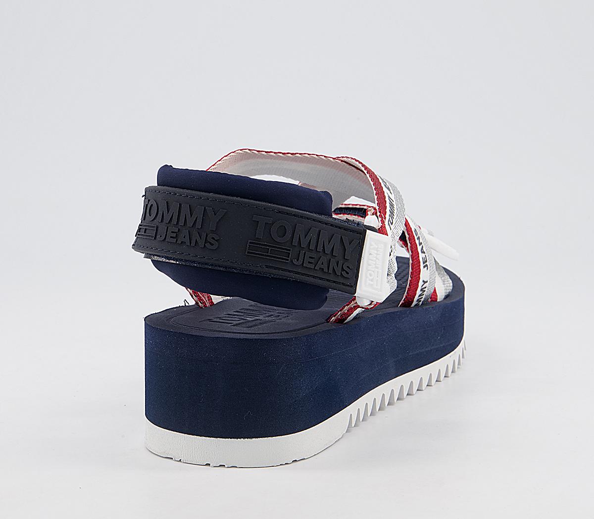 Tommy HilfigerLurex Strappy SandalsTwilight Navy Red White
