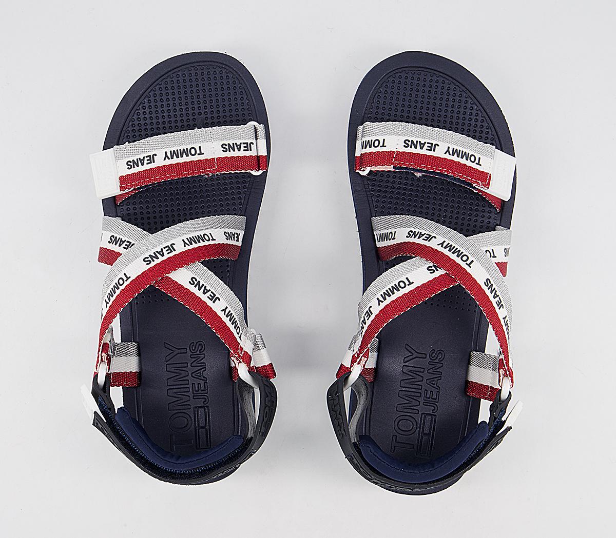 Tommy HilfigerLurex Strappy SandalsTwilight Navy Red White