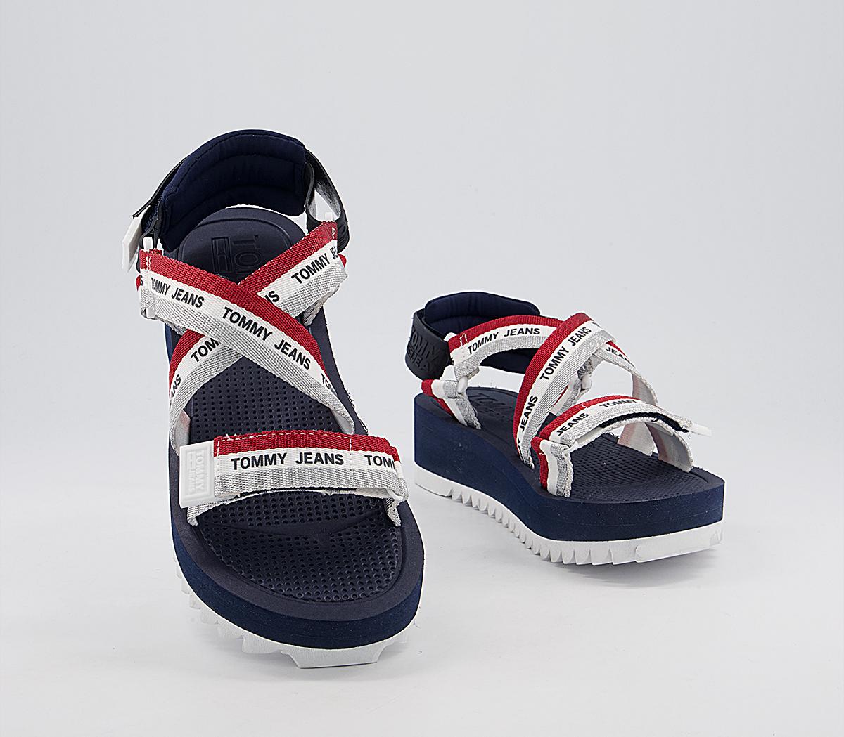 Tommy HilfigerLurex Strappy SandalsTwilight Navy Red White