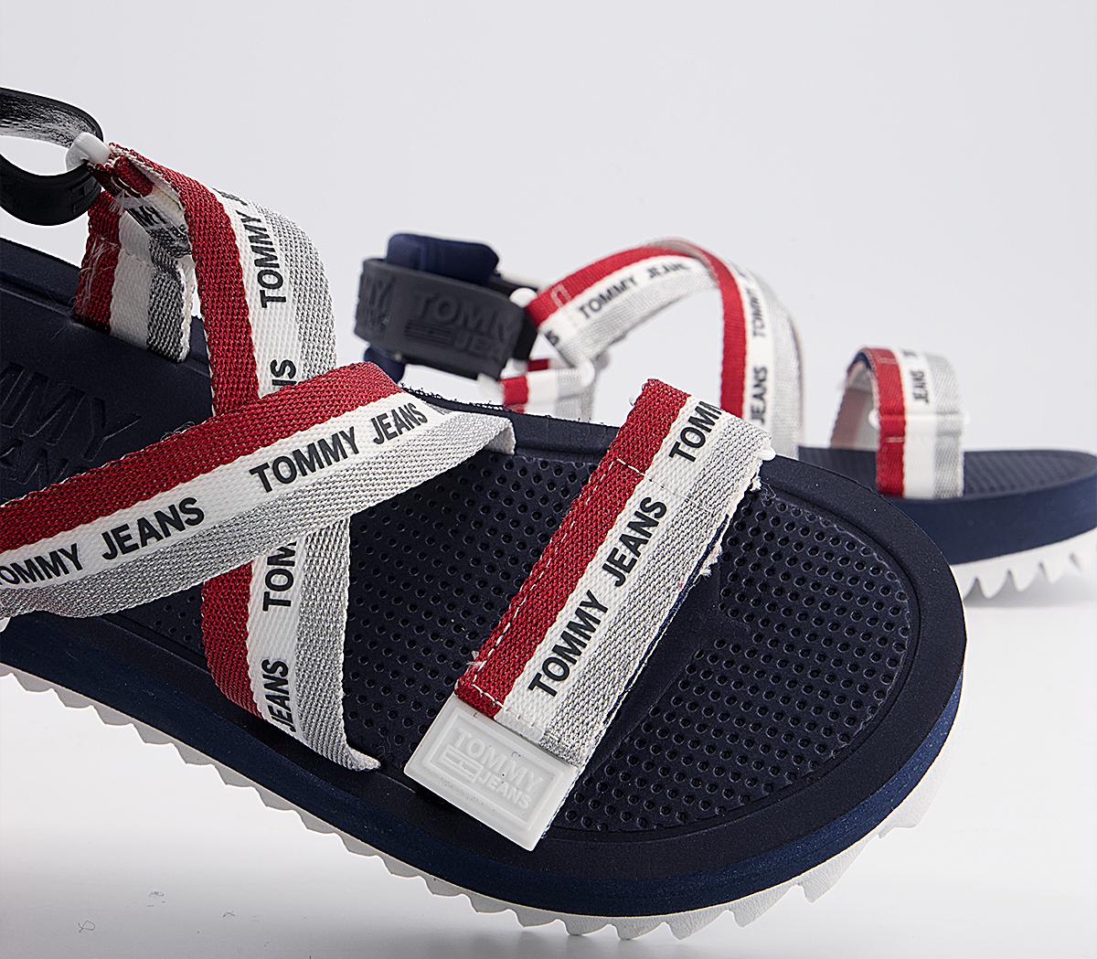 Tommy HilfigerLurex Strappy SandalsTwilight Navy Red White