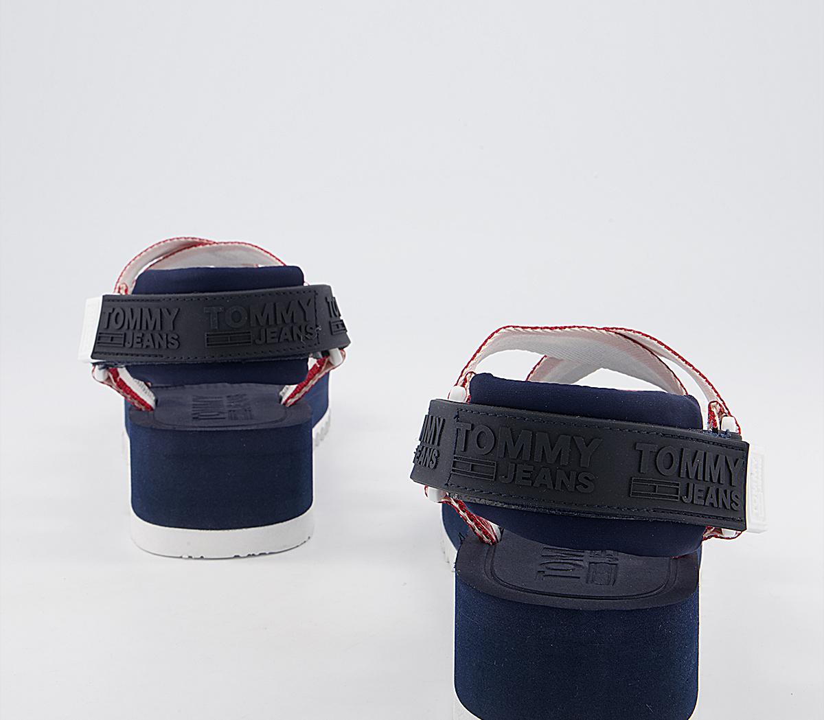 Tommy HilfigerLurex Strappy SandalsTwilight Navy Red White