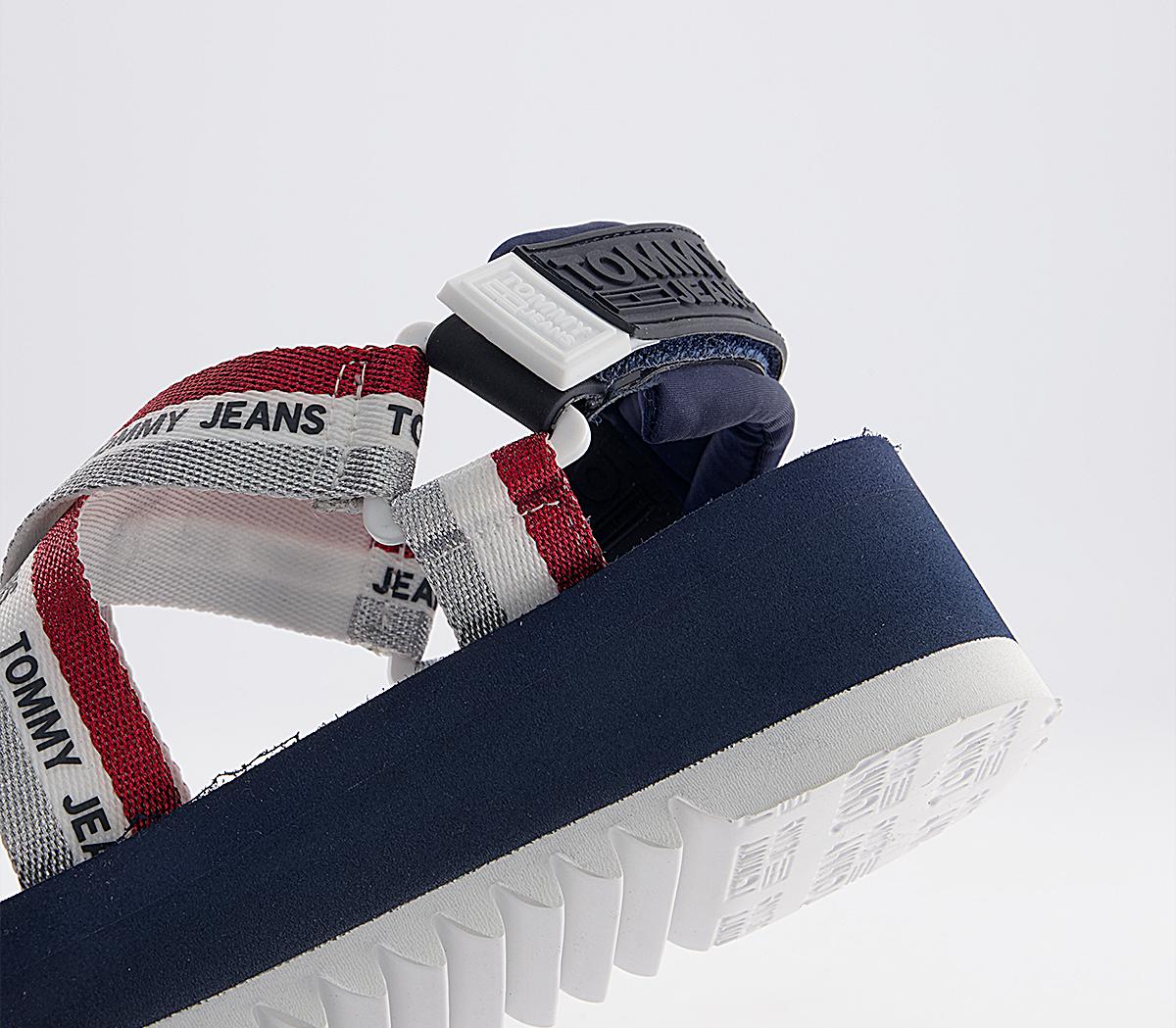 Tommy HilfigerLurex Strappy SandalsTwilight Navy Red White