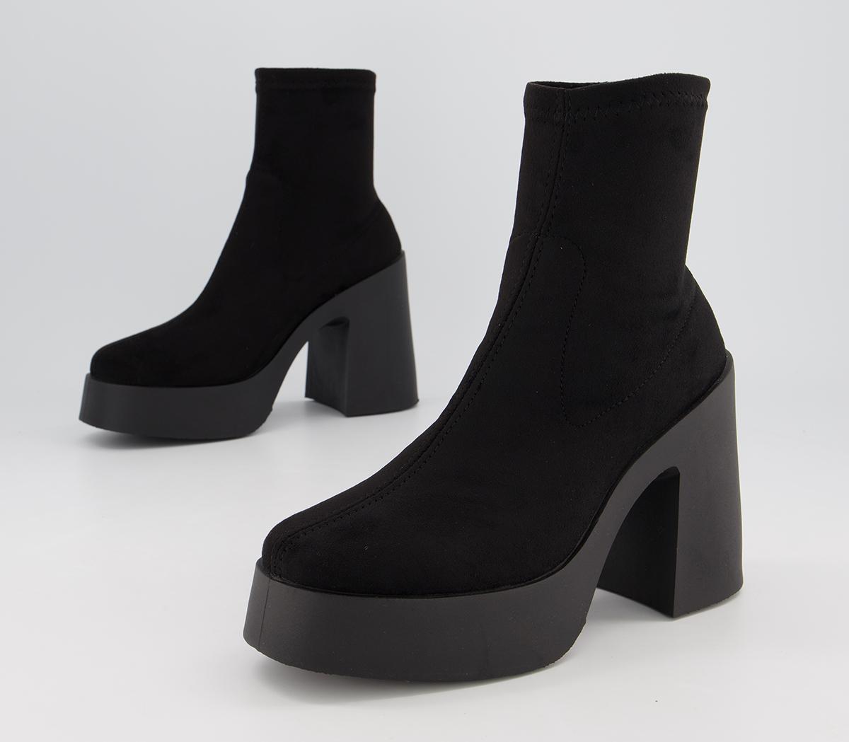 OFFICEAffect Platform Sock BootsBlack Stretch