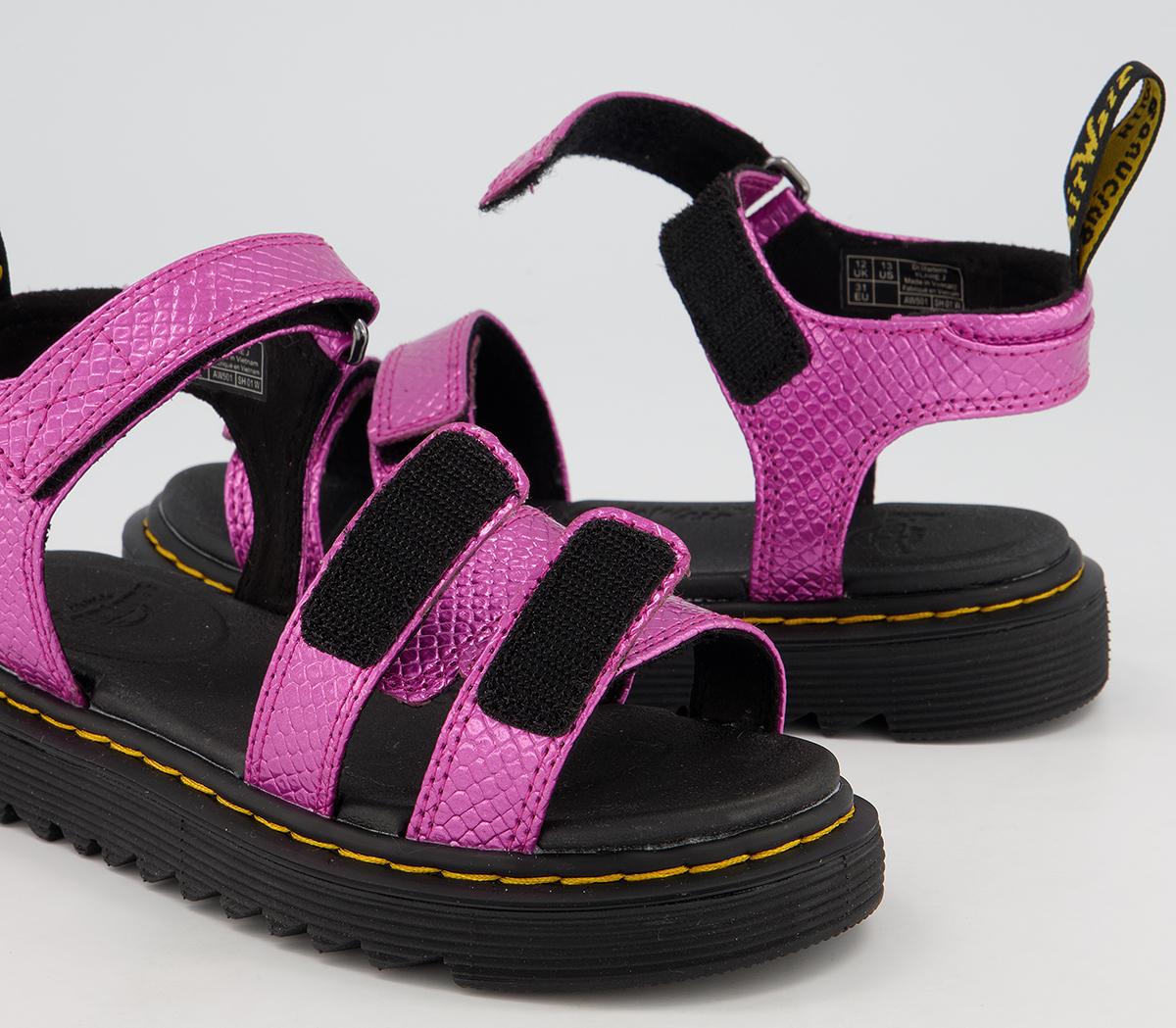 Dr. Martens Klaire Junior Sandals Dr. Martens Klaire Junior Sandals Pink Reptile Emboss