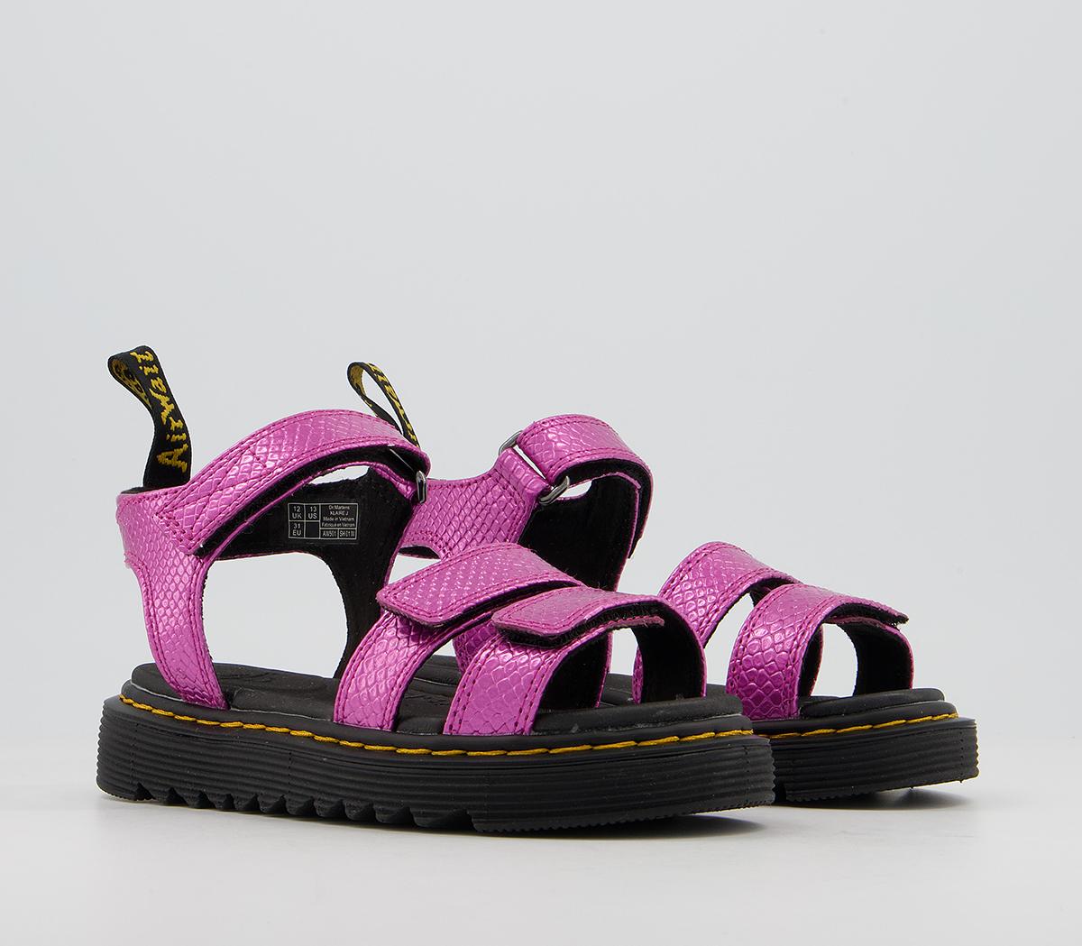 Dr. Martens Klaire Junior Sandals Dr. Martens Klaire Junior Sandals Pink Reptile Emboss