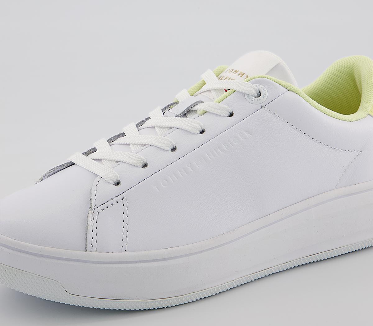 Tommy Hilfiger Leather Cupsole Tommy Hilfiger Leather Cupsole White Lemon Twist