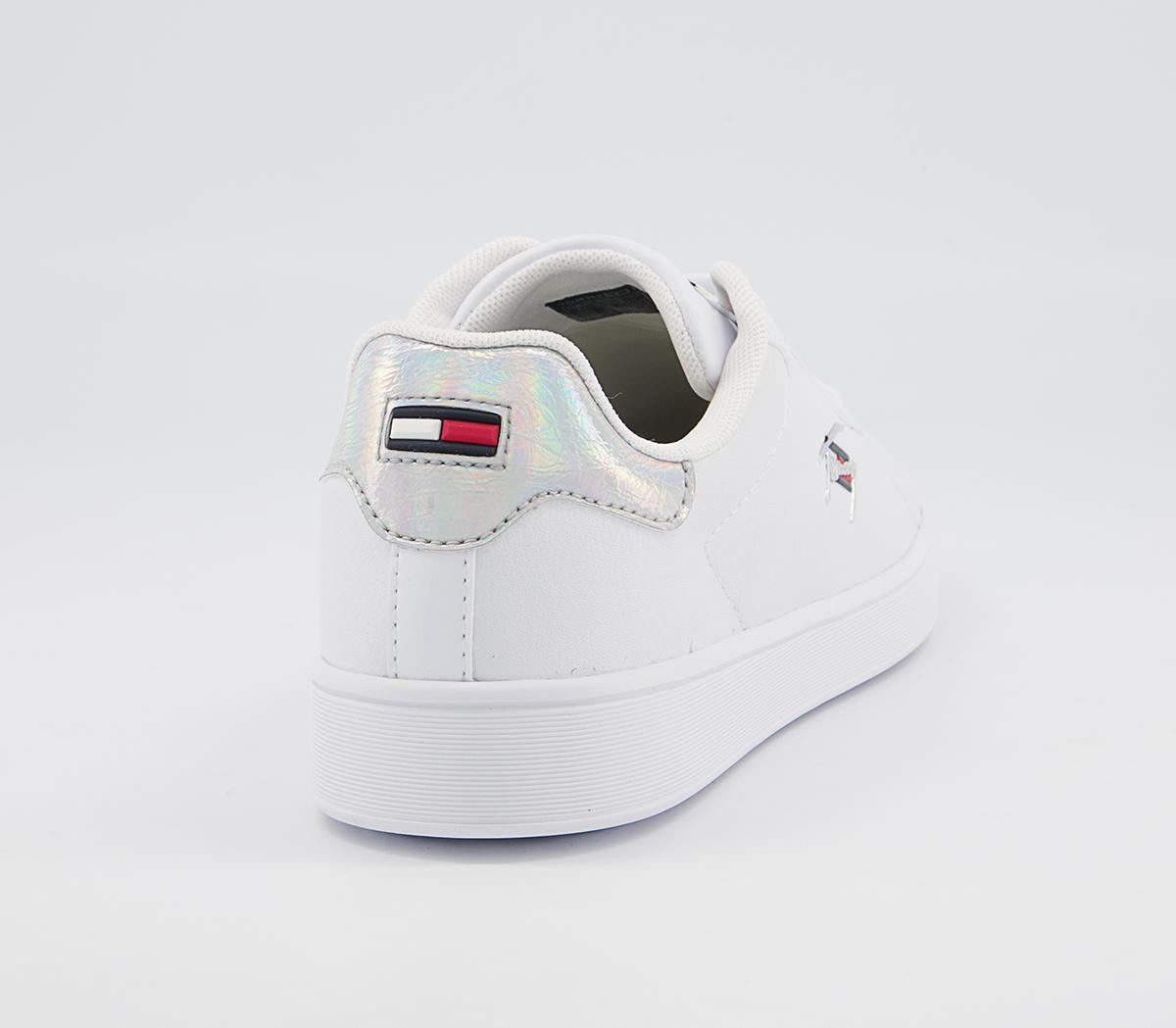 Tommy Hilfiger Leather Cupsole Trainers Tommy Hilfiger Leather Cupsole Trainers Iridescent White