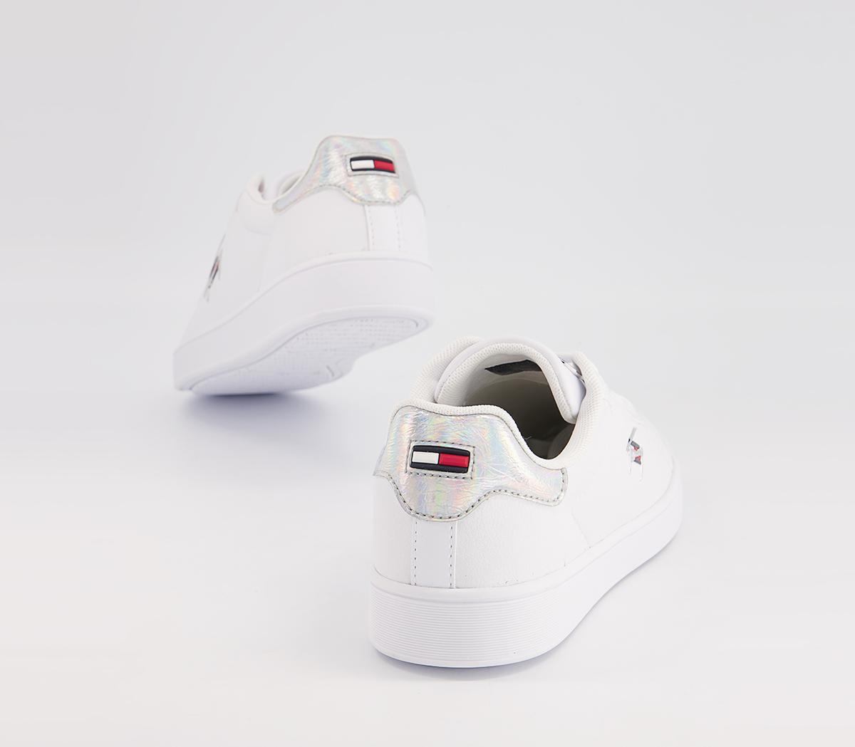 Tommy Hilfiger Leather Cupsole Trainers Tommy Hilfiger Leather Cupsole Trainers Iridescent White