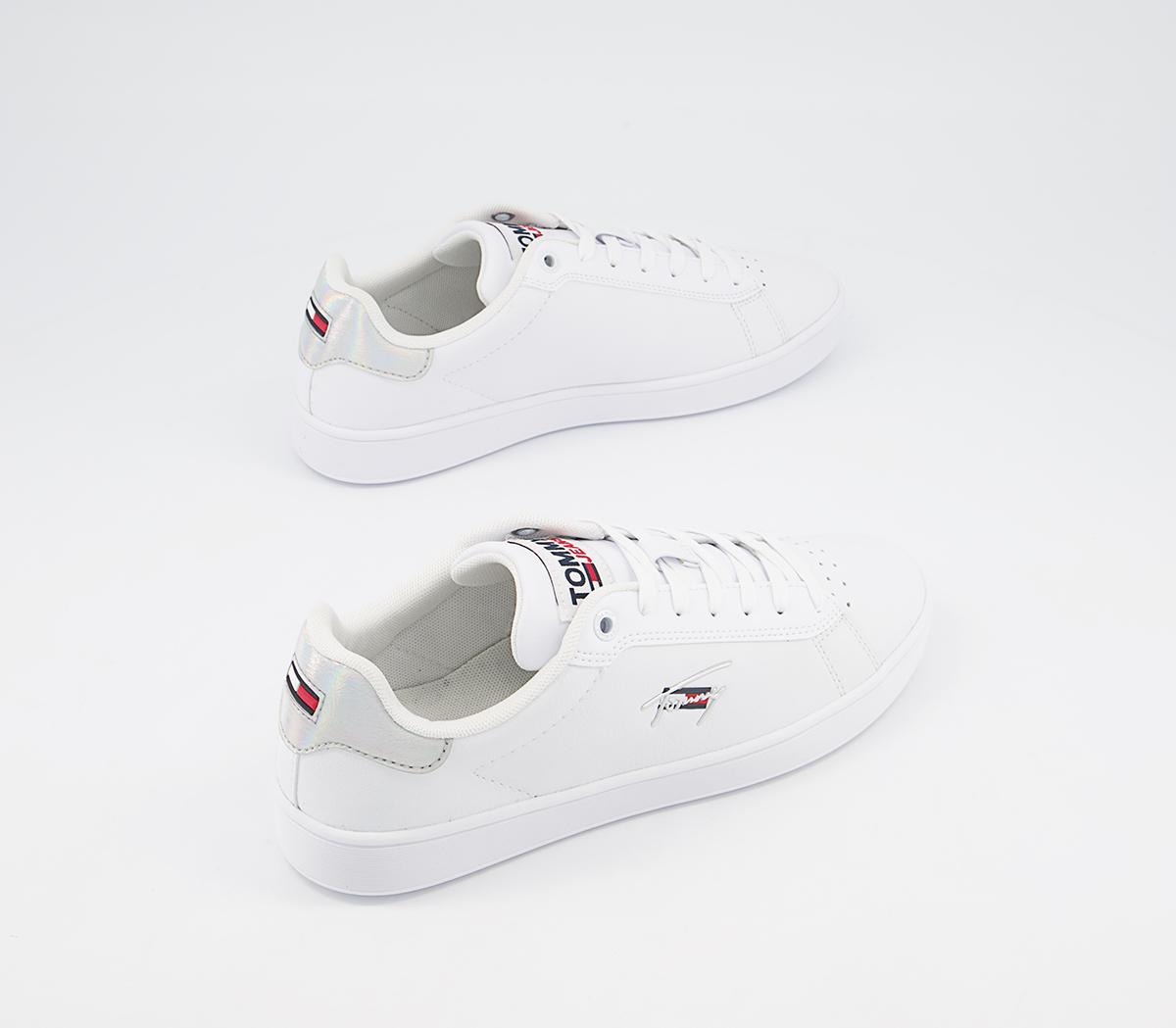 Tommy Hilfiger Leather Cupsole Trainers Tommy Hilfiger Leather Cupsole Trainers Iridescent White