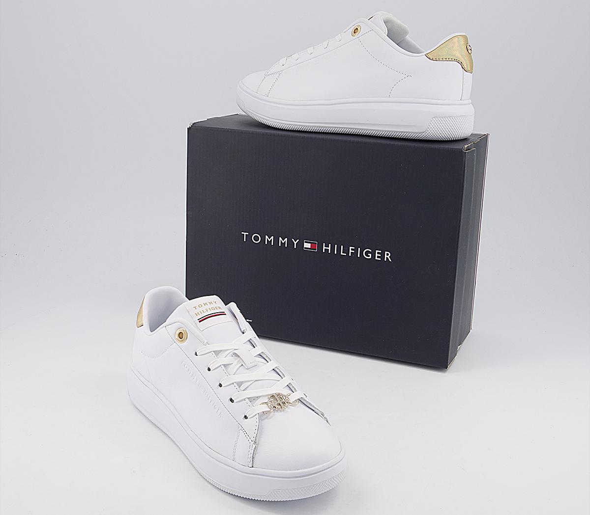 metallic leather cupsole trainers