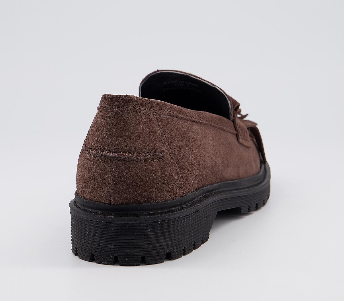 Office Fringe Cleated Loafers Office Fringe Cleated Loafers Brown Suede