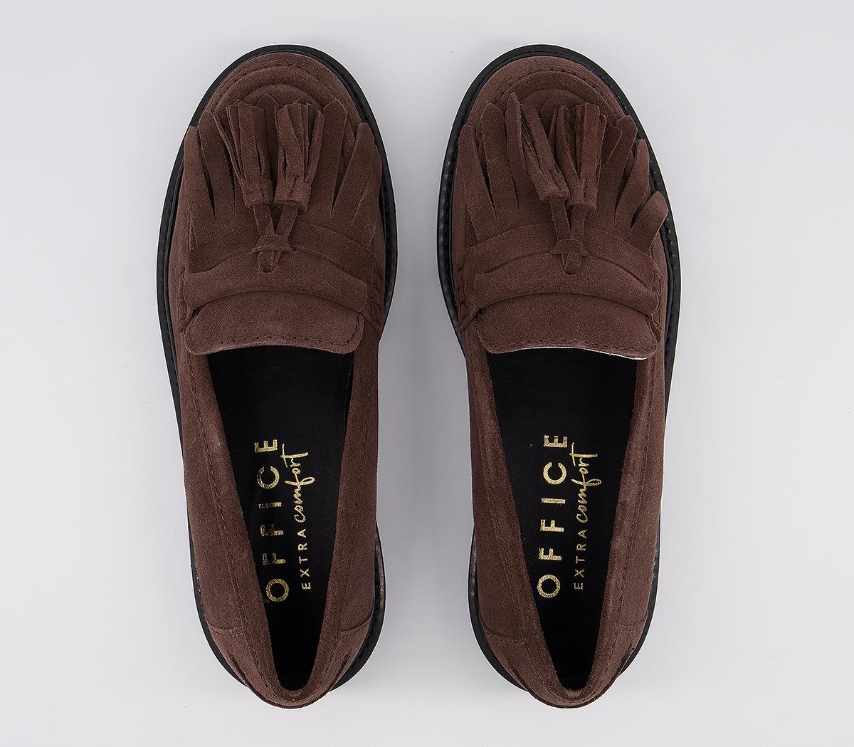Office Fringe Cleated Loafers Office Fringe Cleated Loafers Brown Suede