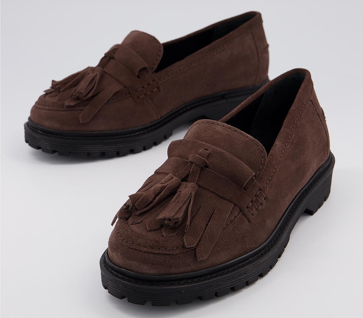 Office Fringe Cleated Loafers Office Fringe Cleated Loafers Brown Suede