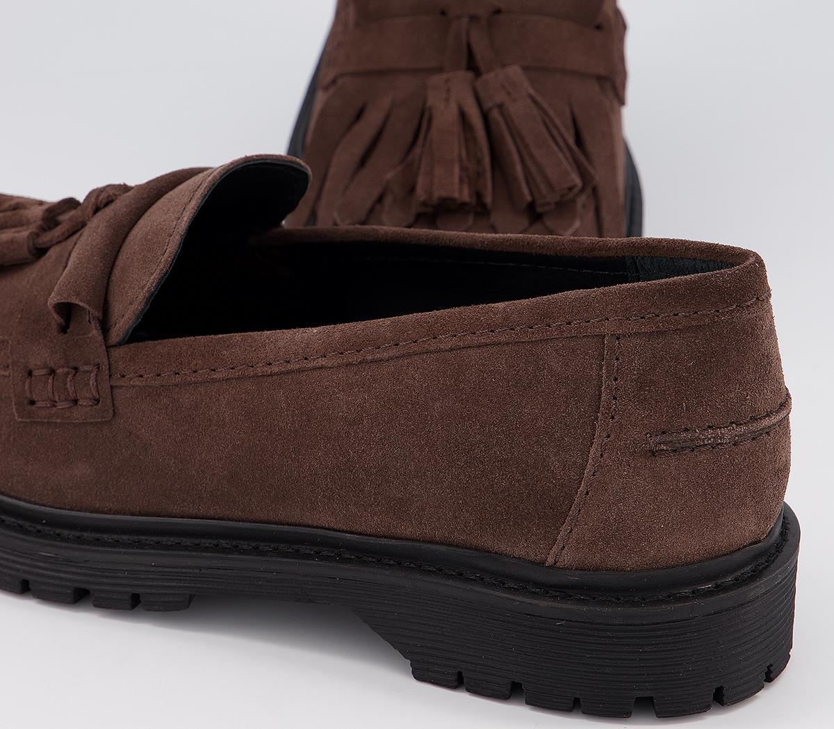 Office Fringe Cleated Loafers Office Fringe Cleated Loafers Brown Suede