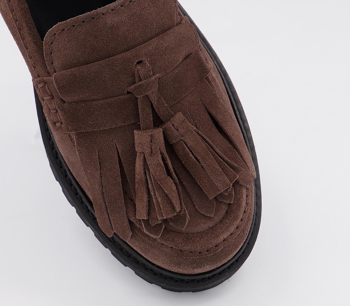 Office Fringe Cleated Loafers Office Fringe Cleated Loafers Brown Suede