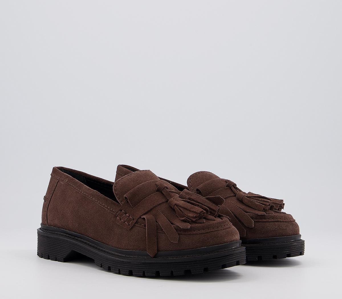 Office Fringe Cleated Loafers Office Fringe Cleated Loafers Brown Suede