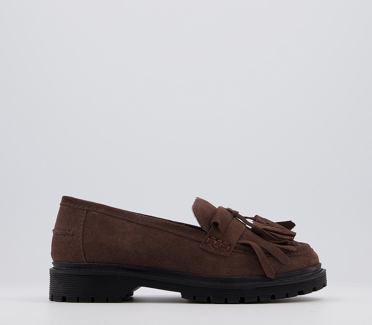OfficeFringe Cleated LoafersBrown Suede