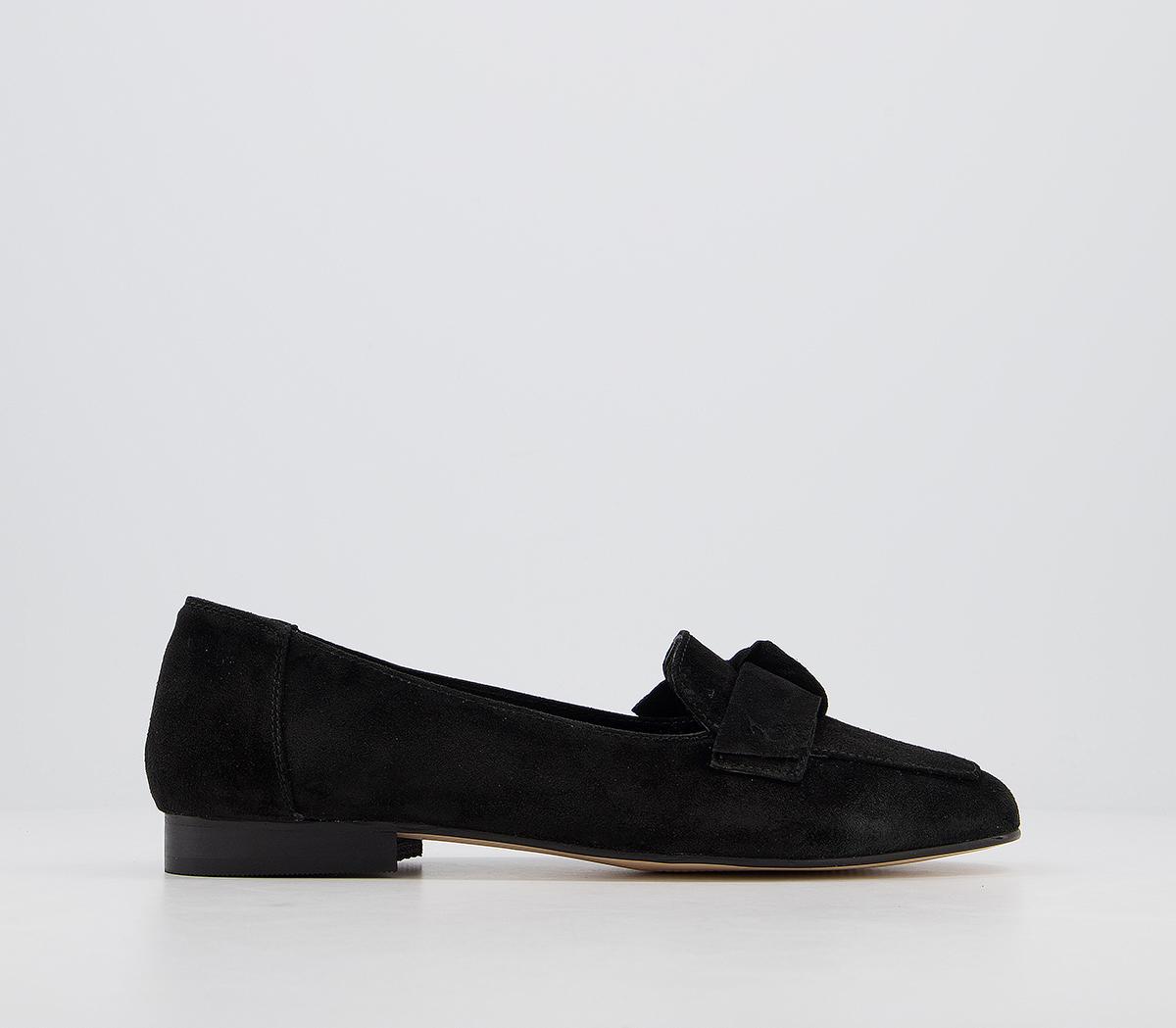 OFFICEFavoured Bow LoafersBlack Suede