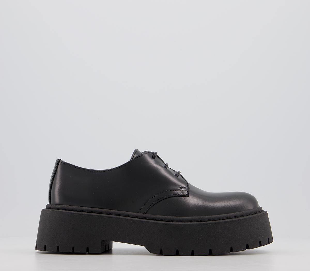OFFICEFreeing Chunky Lace Up ShoesBlack Leather