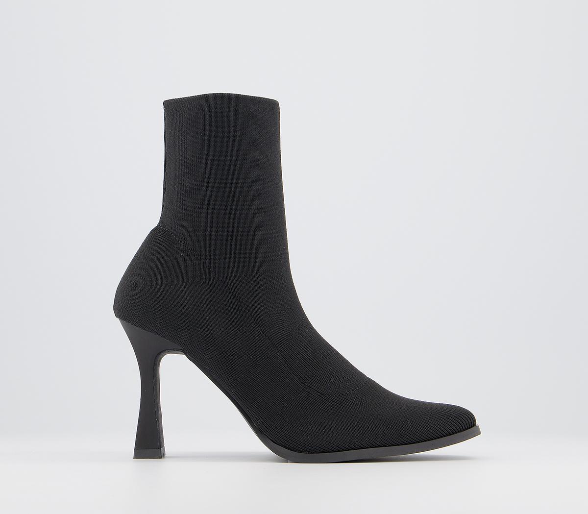 OFFICEAbstract Pointed Stretch Ankle BootsBlack Knit