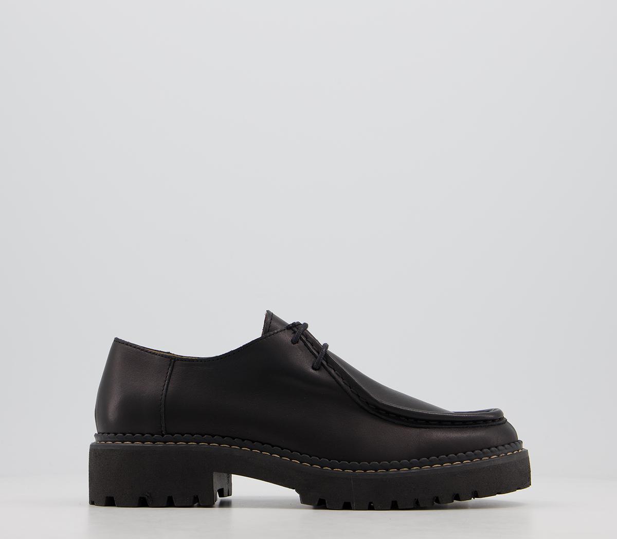 OFFICEFusion Chunky Cleated Lace Up FlatsBlack Leather