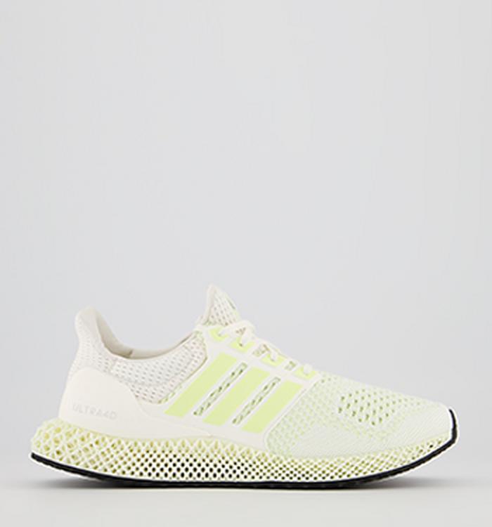 adidas Ultraboost Ultra 4D Trainers Core White Almost Lime Silver