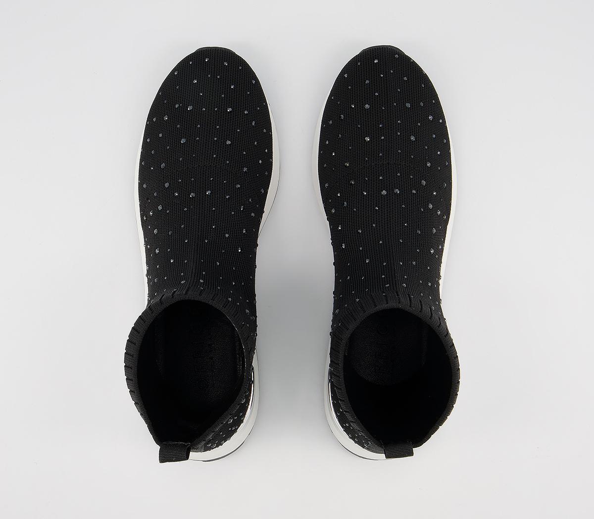 OFFICEFleet Embellished Sock RunnersBlack Knit With Embellishment