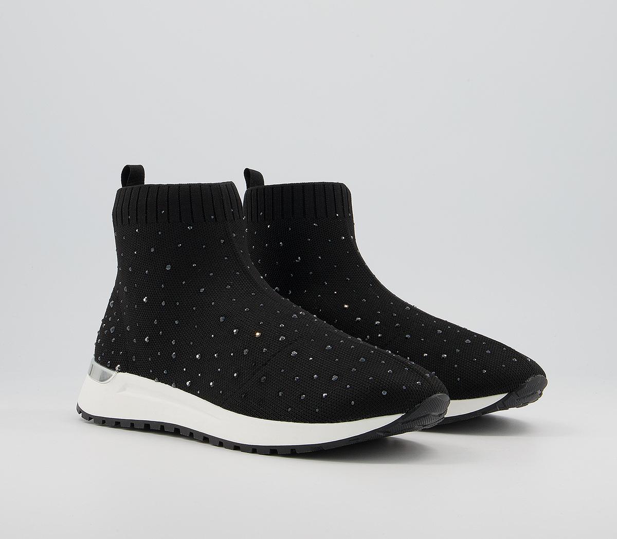 OFFICEFleet Embellished Sock RunnersBlack Knit With Embellishment