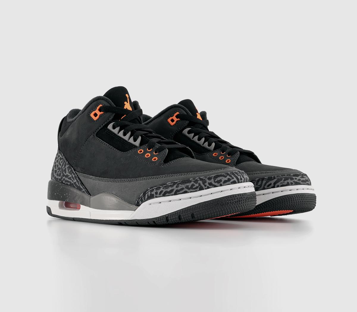 Jordan Jordan 3 Trainers Night Stadium Total Orange Black - Men's Trainers