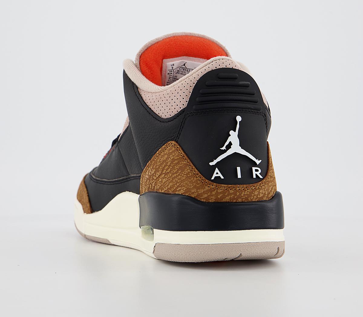 Jordan Jordan 3 Trainers Jordan Jordan 3 Trainers Black Rush Orange Fossil Stone Sail