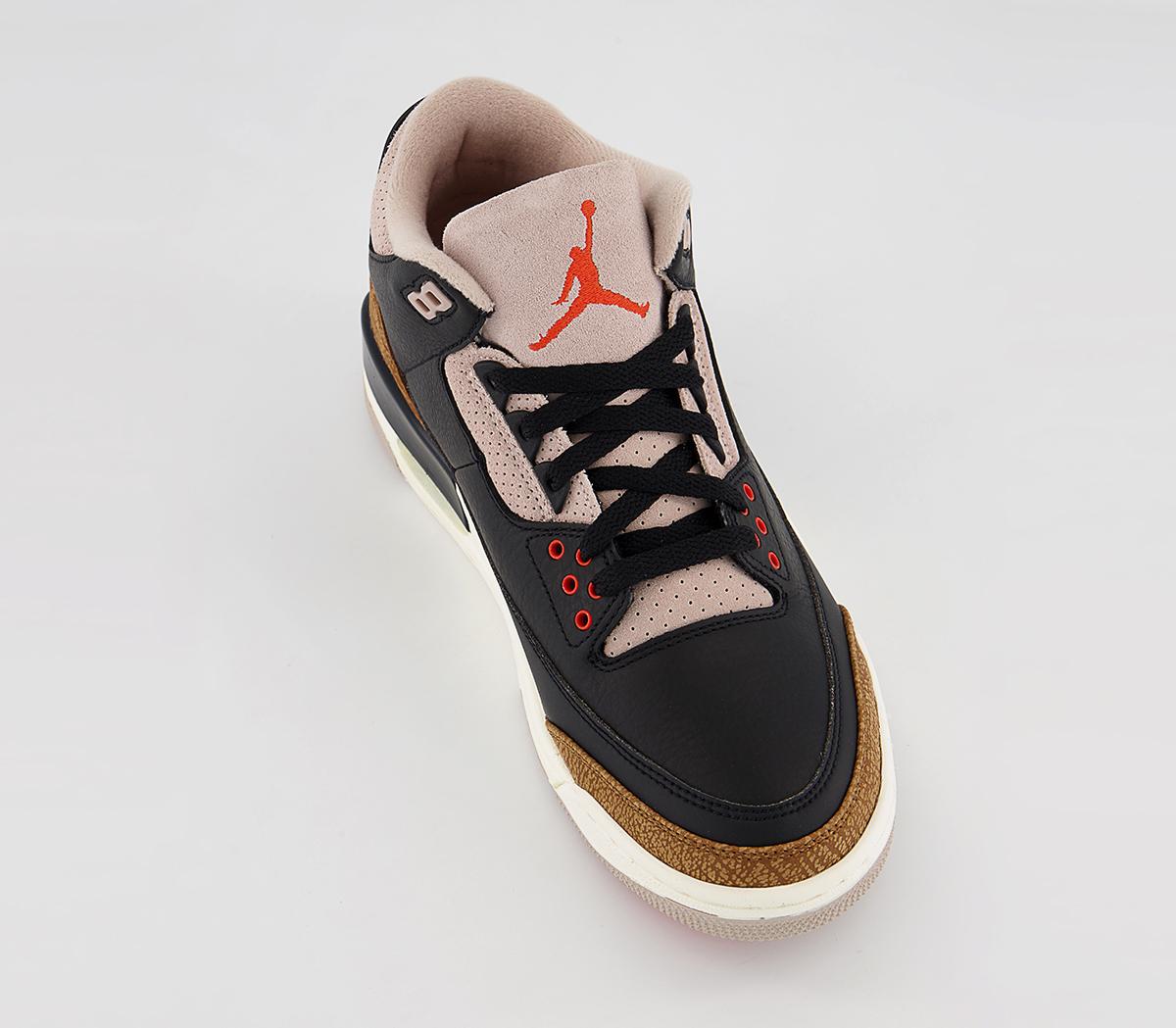 Jordan Jordan 3 Trainers Jordan Jordan 3 Trainers Black Rush Orange Fossil Stone Sail